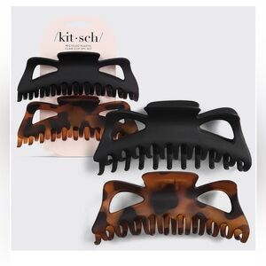 Kitsch Black and Tortoise Hair Claw Clip Pair